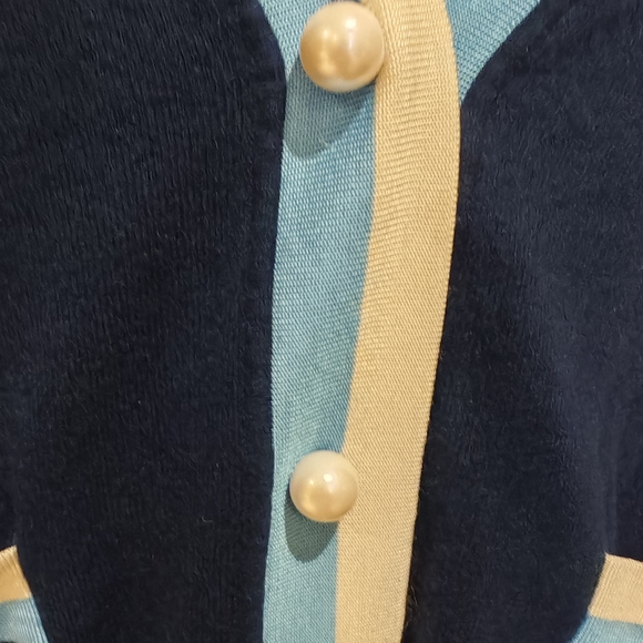 Sandro Clotilde Stripe Wool & Cashmere Cardigan 015500 - Picture 8 of 14